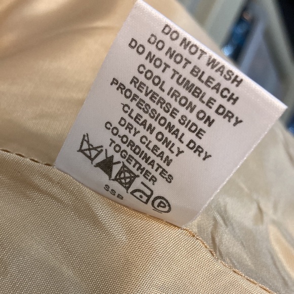 LK Bennet Linen Ruffle Blazer 10 Lightweight Party Jacket Khaki Tan - Picture 7 of 7